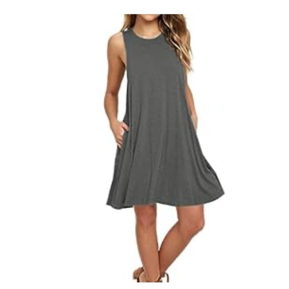 . Dresses & Skirts - Gray Tank Dress with Pockets - Size Medium
